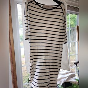 Cream and Navy stripped Dress